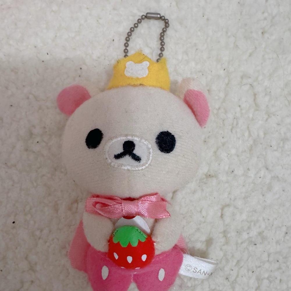 Korilakkuma Rare Strawberry Queen Plush Keychain